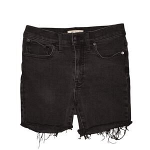 MADEWELL $58 Repurposed Faded Black Denim Cut-Off Shorts‎ Size 27